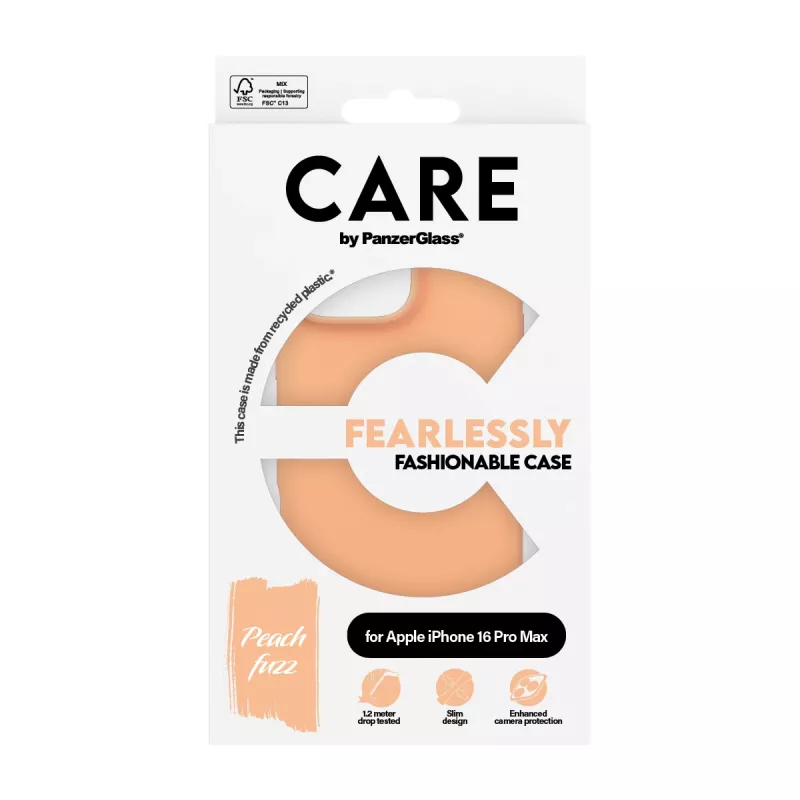 Cover PanzerGlass CARE by moderns vāciņš Peachy iPhone 16 Pro Max Transparent