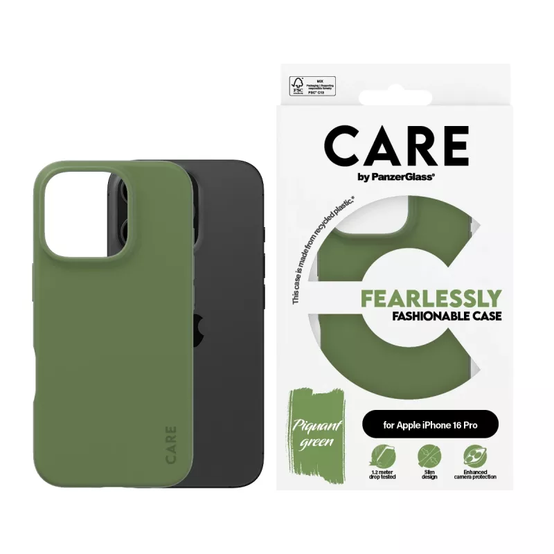 Cover PanzerGlass CARE by ® moderns vāciņš zaļa iPhone 16 Pro