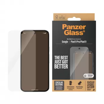 Ekrāna aizsargs PanzerGlass Google Pixel 9 | 9 Pro Ultra-Wide Fit, izturīgs pret skrāpējumiem un triecieniem