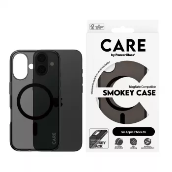 PanzerGlass CARE™ by ® Urban Combat Case Smokey w. Melns MagSafe iPhone 16