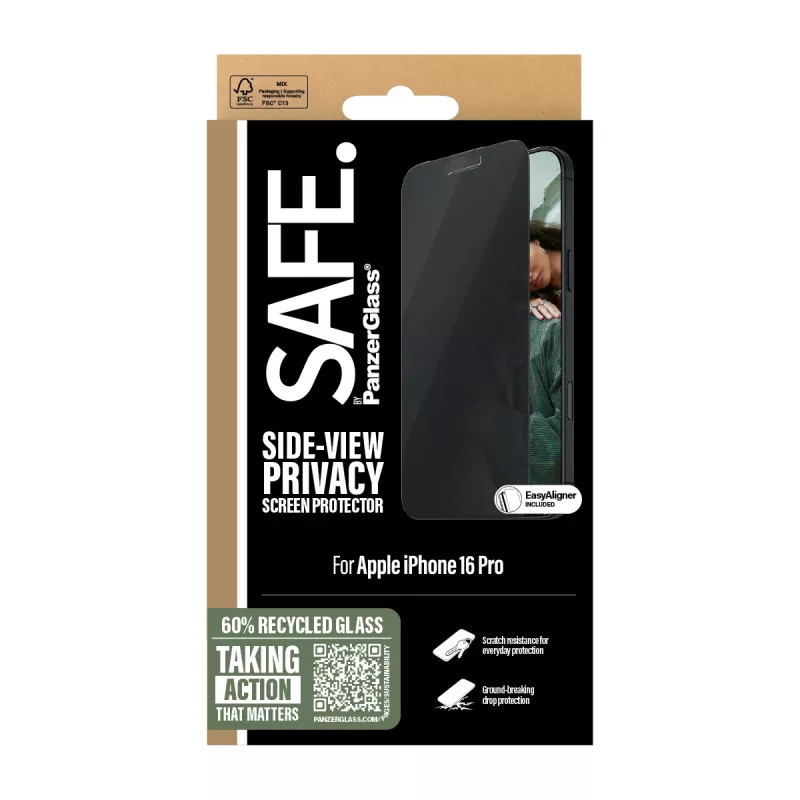 PanzerGlass SAFE. by ® Privātuma ekrāna aizsargs iPhone 16 Pro | Ultra-Wide Fit