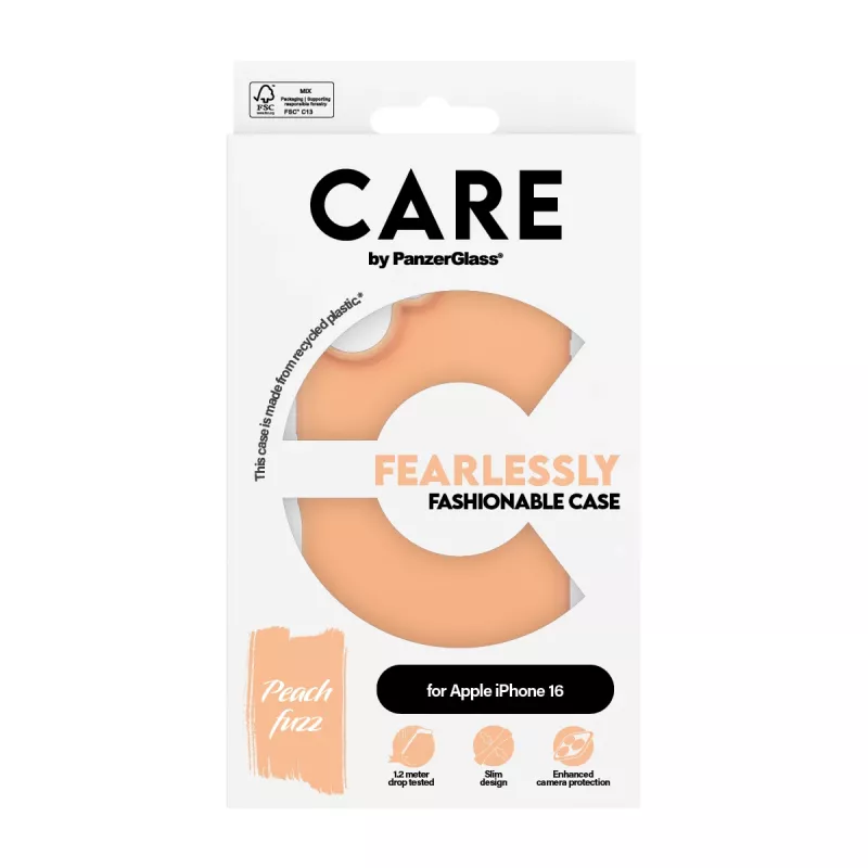Vāciņš PanzerGlass CARE by moderns vāciņš Peachy iPhone 16 caurspīdīgs