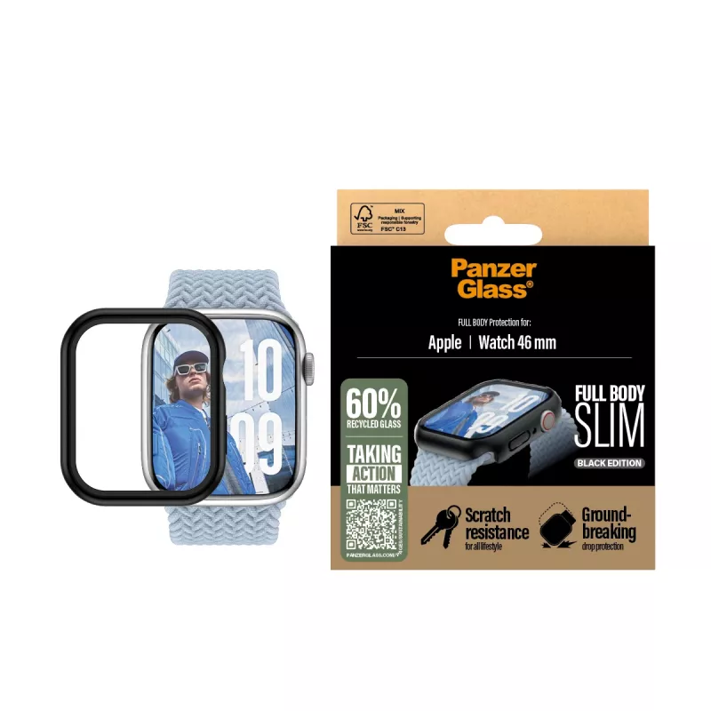 PanzerGlass Snappie Full Body plāns Melns ekrāna aizsargs Apple Watch Series 10 46mm