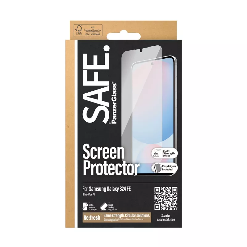 PanzerGlass SAFE. by ® Ekrāna aizsargs Samsung Galaxy S24 FE | Ultra-Wide Fit ar EasyAligner