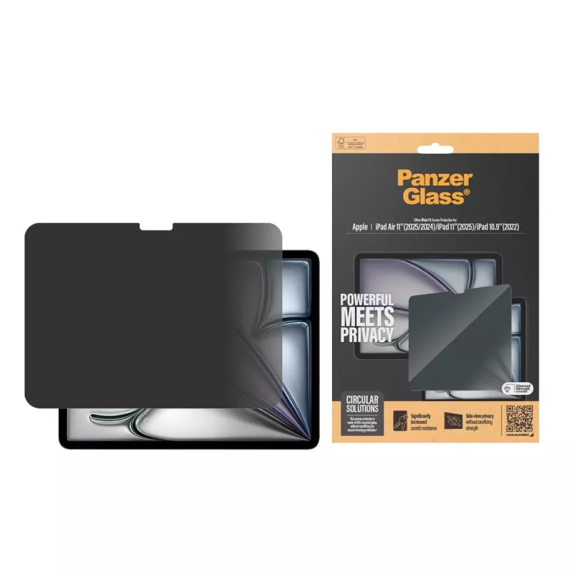 PanzerGlass ® privātuma ekrāna aizsargs iPad Air 11'' (2024-2025) | iPad 11 collas (2025) | iPad 10,9'' (2022) | Ultra-Wide Fit