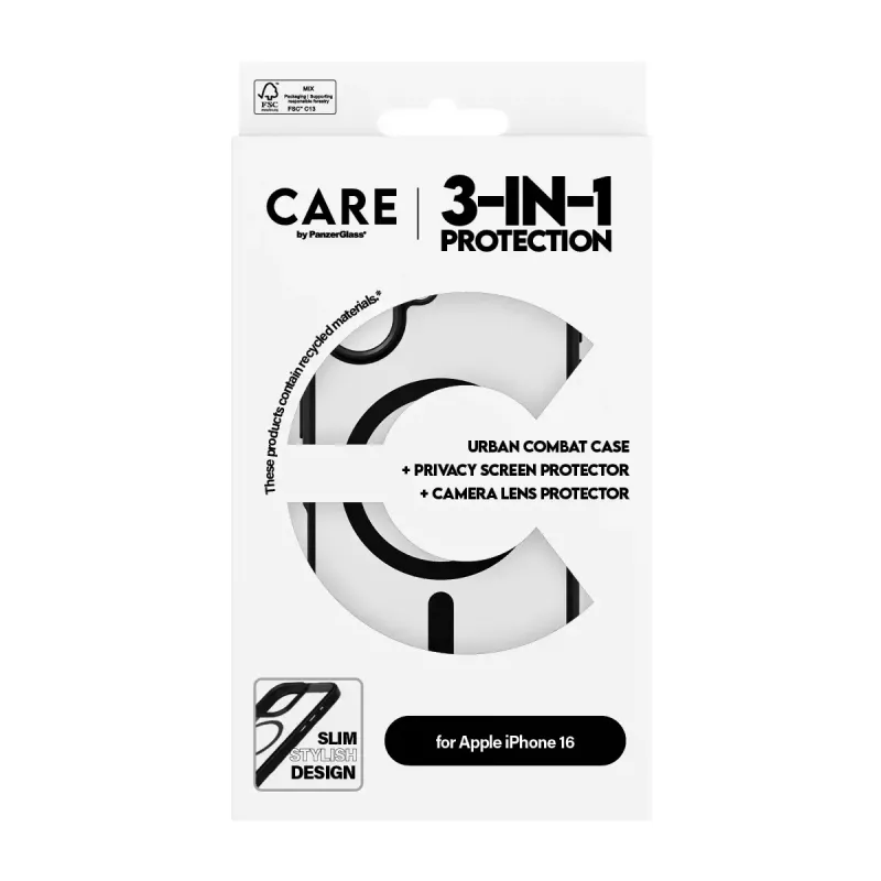 PanzerGlass ® | CARE by ® Flagship 3-in-1 Privacy Bundle iPhone 16