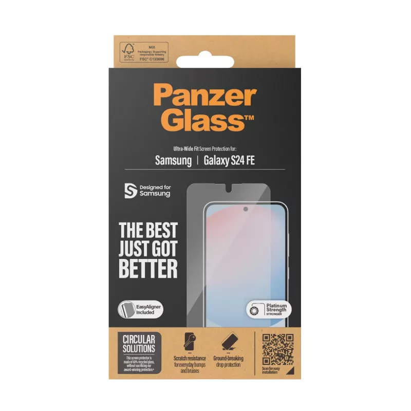PanzerGlass® Ekrāna aizsargs Samsung Galaxy S24 FE | Ultra-Wide Fit ar EasyAligner