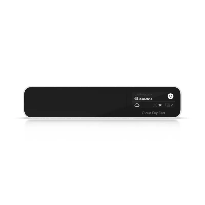 Tīkla vārteja/kontrolieris UBIQUITI CloudKey+ UCK-G2-SSD ar 1 TB SSD, 3 GB RAM, OLED displeju, PoE, Gigabit Ethernet