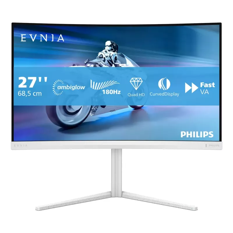 Philips Evnia 5000 27M2C5501/00 datora monitors 68.6 cm (27 colli) 2560 x 1440 pikseļi Quad HD LCD Balts