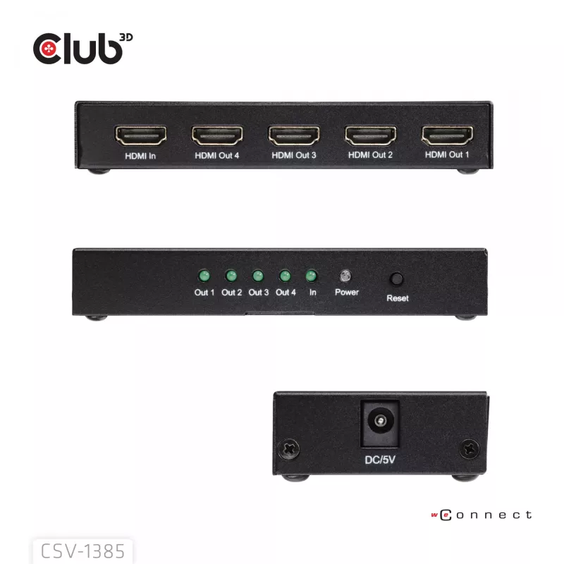 CLUB3D 1 pret 4 HDMI™ sadalītājs 4K120Hz