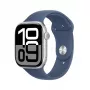APPLE Watch Series 10 GPS + Cellular 46mm Sudraba alumīnija korpuss ar džinsa sporta siksniņu - M/L