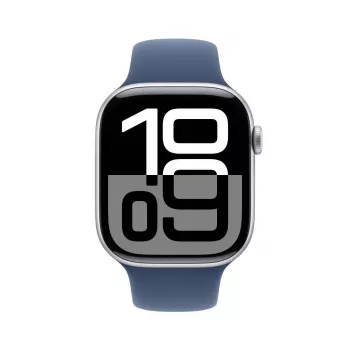 APPLE Watch Series 10 GPS + Cellular 46mm Sudraba alumīnija korpuss ar džinsa sporta siksniņu - M/L