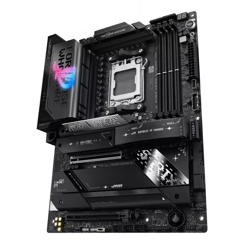 Mātesplate ASUS ROG STRIX X870E-E GAMING WIFI ATX, AMD X870E, Socket AM5, DDR5, 4 DIMM, Wi‑Fi 7, Bluetooth 5.4, 5Gb LAN