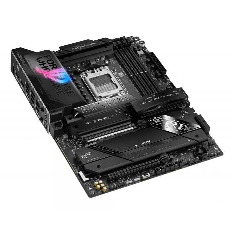 Mātesplate ASUS ROG STRIX X870E-E GAMING WIFI ATX, AMD X870E, Socket AM5, DDR5, 4 DIMM, Wi‑Fi 7, Bluetooth 5.4, 5Gb LAN
