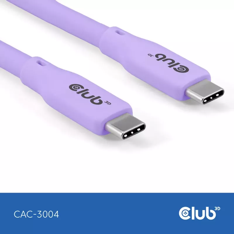 USB C kabelis CLUB3D CAC-3004 2m Violeta