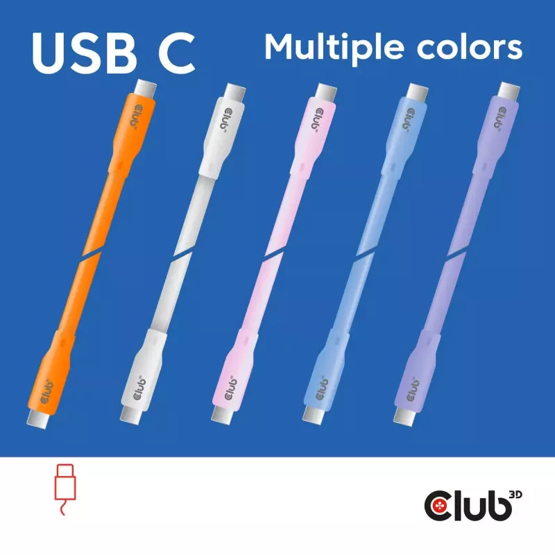 USB C kabelis CLUB3D CAC-3004 2m Violeta