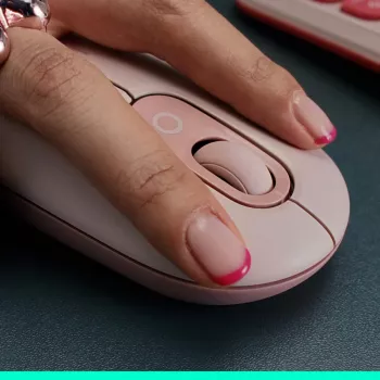 LOGITECH Pop Mouse - Pielāgojamas emocijzīmes - Bezvadu - Rozā
