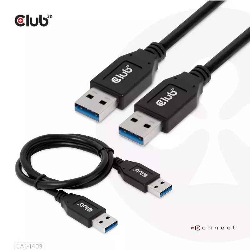 CLUB3D USB Typee-A Gen2(10G) kabelis, 3A M/M 0.5m / 1.64 ft