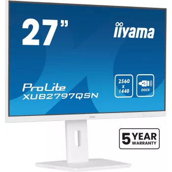 iiyama G-MASTER XUB2797QSN-W2 datora monitors 68.6 cm (27 colli) 2560 x 1440 pikseļi Quad HD LED Balts