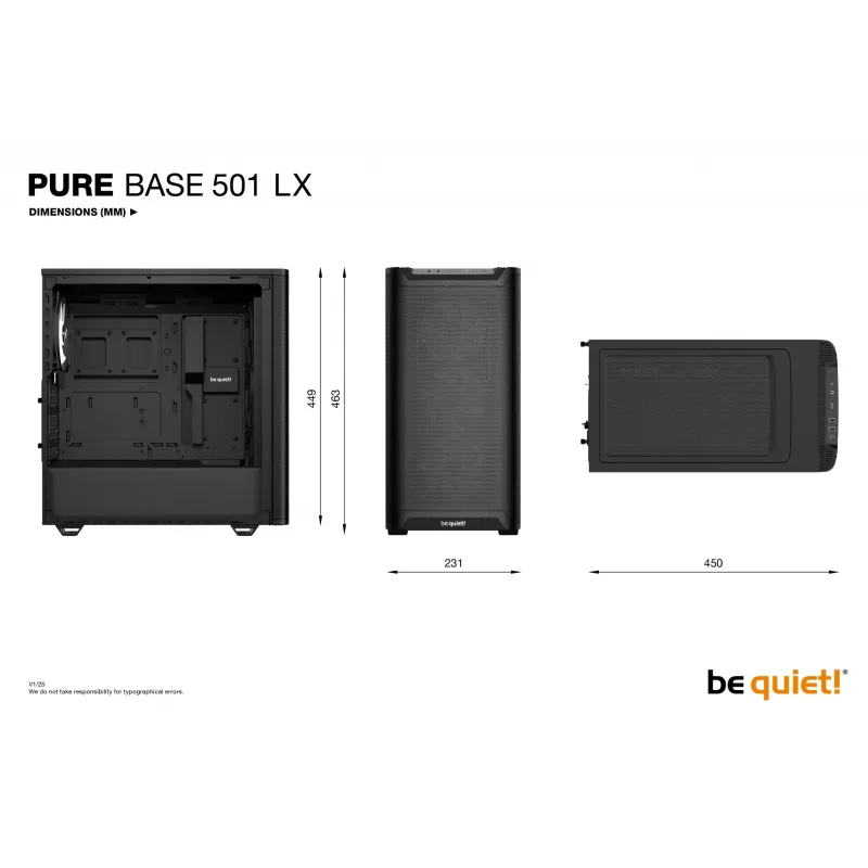 be quiet Pure Base 501 LX Melns Midi tornis