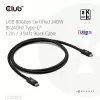 USB Type-C kabelis CLUB3D CAC-1570 1,2m — 80Gbps, 240W, atbalsta 8K@240Hz, melns
