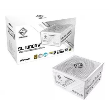 ASROCK barošanas bloks Steel Legend Sl-1000gw 1000w 80+ Gold balta ATX