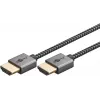 Goobay HDMI kabelis 2m Type A vīr.–vīr. 18 Gbit/s pelēks