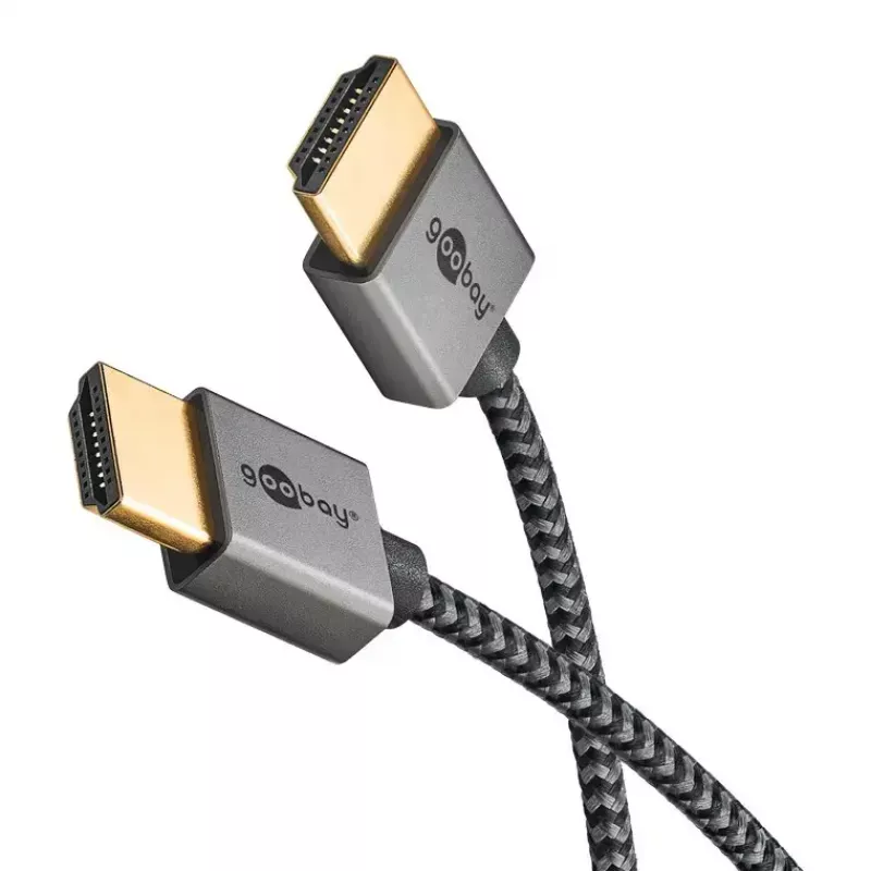 Goobay HDMI kabelis 2m Type A vīr.–vīr. 18 Gbit/s pelēks