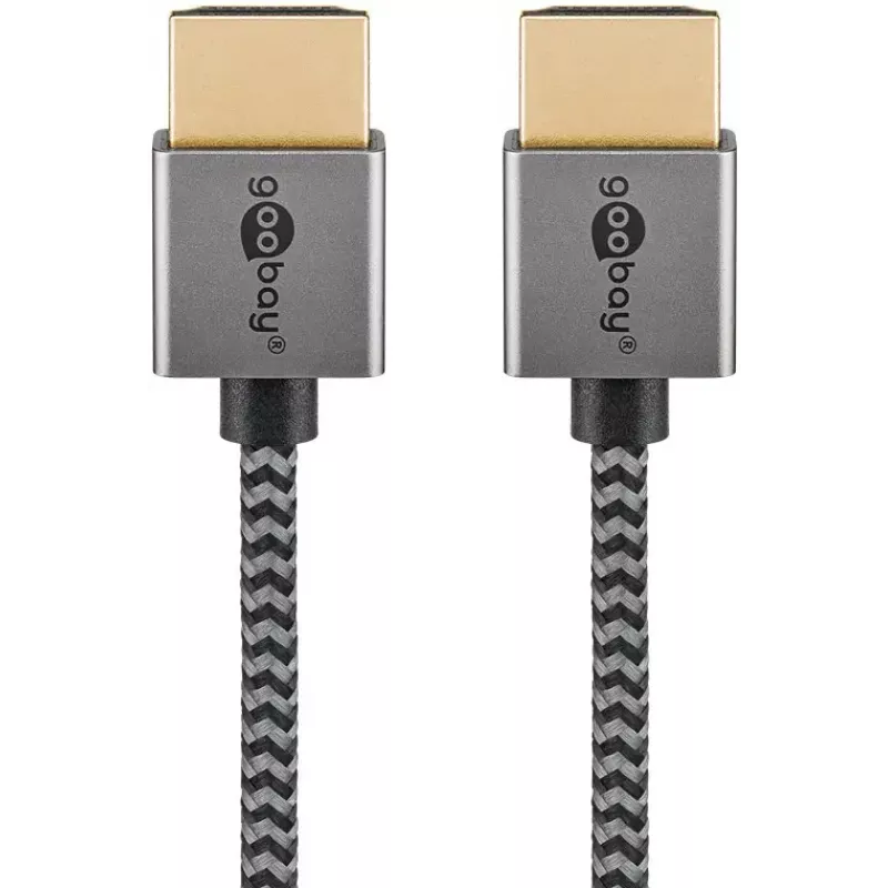 Goobay HDMI kabelis 2m Type A vīr.–vīr. 18 Gbit/s pelēks