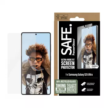 PanzerGlass SAFE. by ® Ekrāna aizsargs Samsung Galaxy S25 Ultra | Ultra-Wide Fit ar EasyAligner