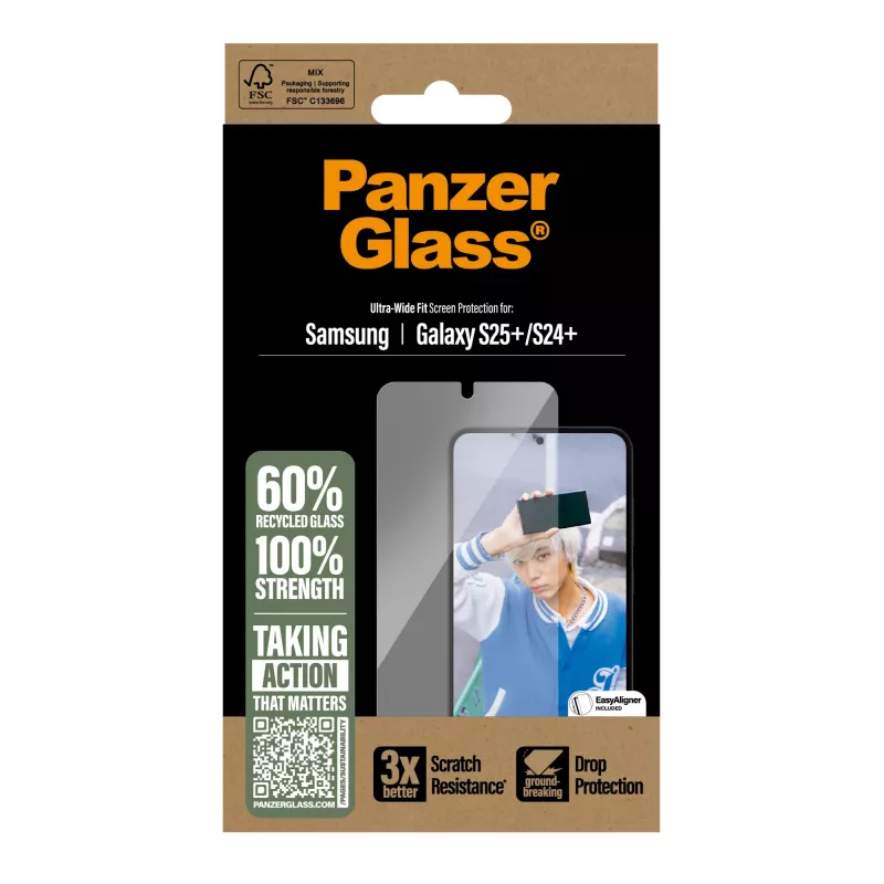 PanzerGlass ® Ekrāna aizsargs Samsung Galaxy S25+ | S24+ | Ultra-Wide Fit