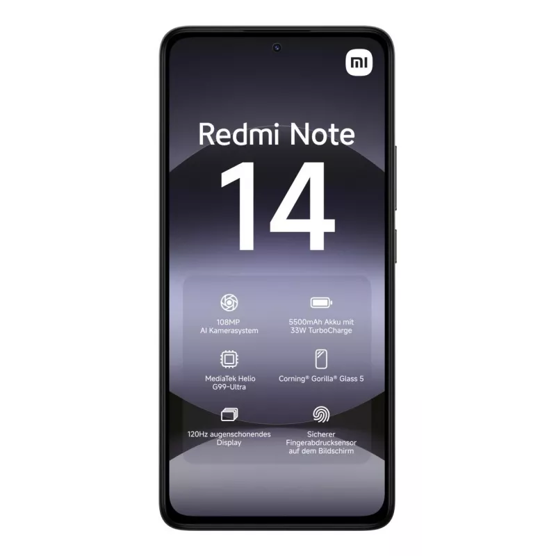 Viedtālrunis Xiaomi Redmi Note 14 6.67 collu AMOLED 120Hz, 6 GB RAM, 128 GB, 108 MP, 5500 mAh, IP54, Melns