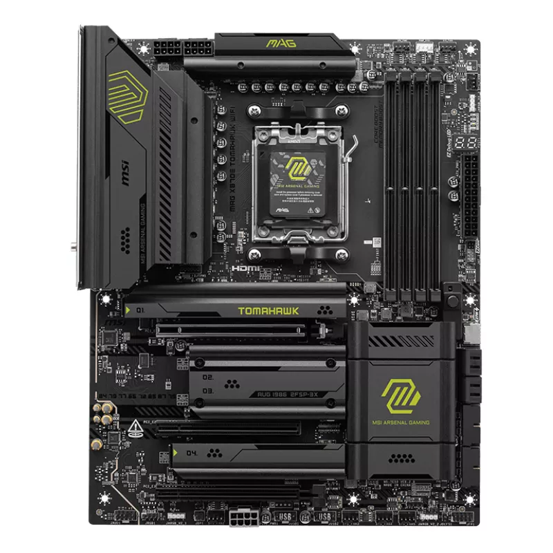 Mātesplate MSI MAG X870E TOMAHAWK WIFI — AMD X870E, Socket AM5, ATX, 4x DDR5 DIMM, 4x M.2, Wi‑Fi, 5Gb Ethernet
