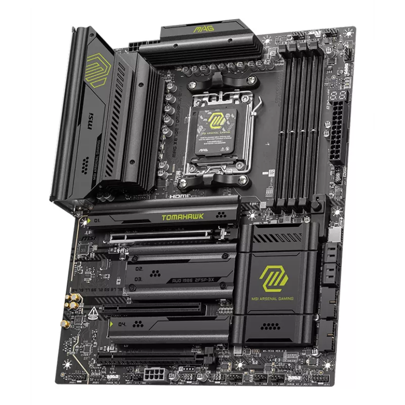 Mātesplate MSI MAG X870E TOMAHAWK WIFI — AMD X870E, Socket AM5, ATX, 4x DDR5 DIMM, 4x M.2, Wi‑Fi, 5Gb Ethernet