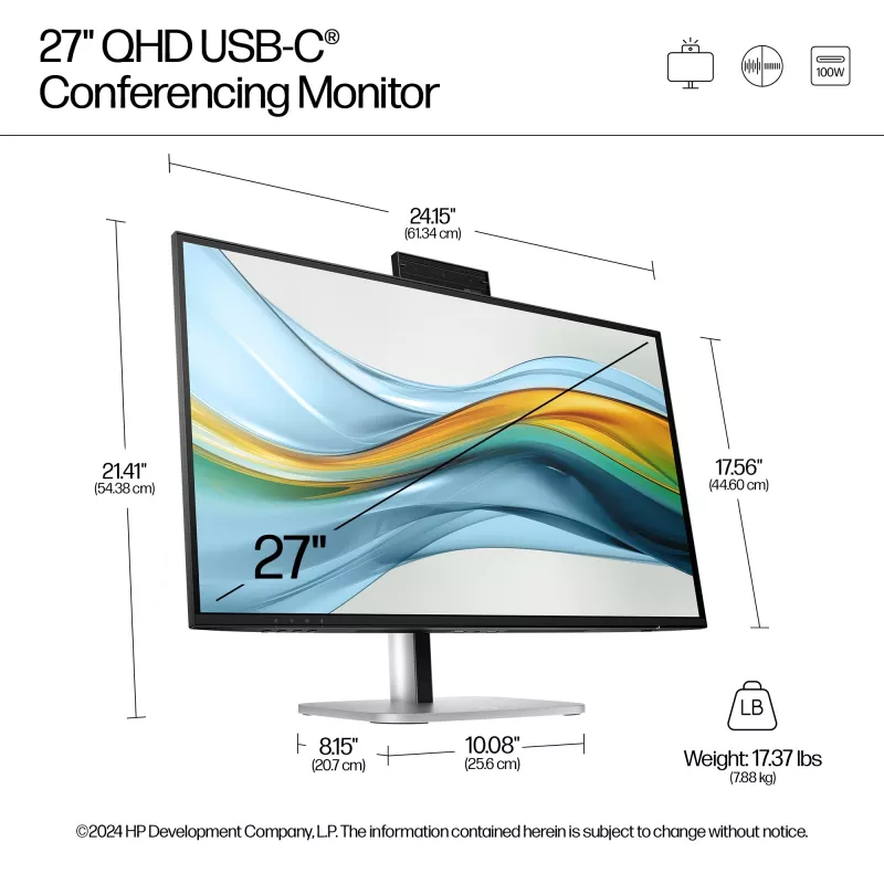 HP Series 5 Pro 27 collu QHD USB-C konferences monitors - 527pm