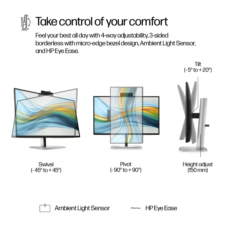 HP Series 5 Pro 27 collu QHD USB-C konferences monitors - 527pm