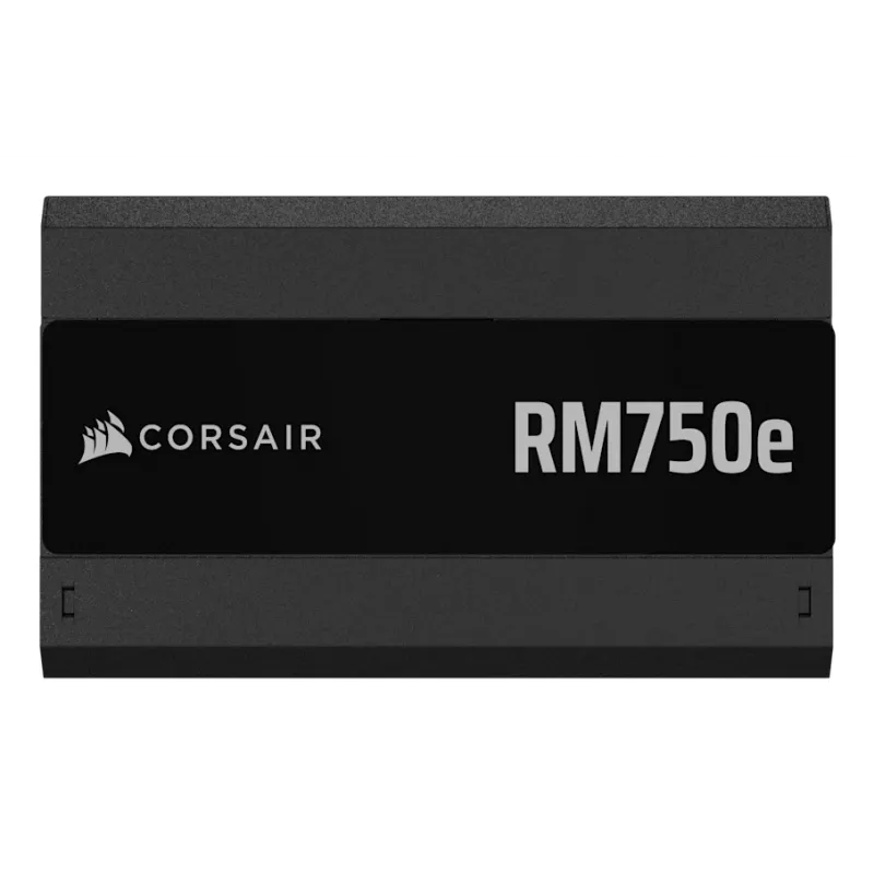 Barošanas bloks CORSAIR RM750e 750 W ATX 3.1 80 PLUS Gold pilnībā modulārs, 24 kontaktu, 120 mm ventilators, 6×SATA, 2×PCIe (6+2), 2×PATA