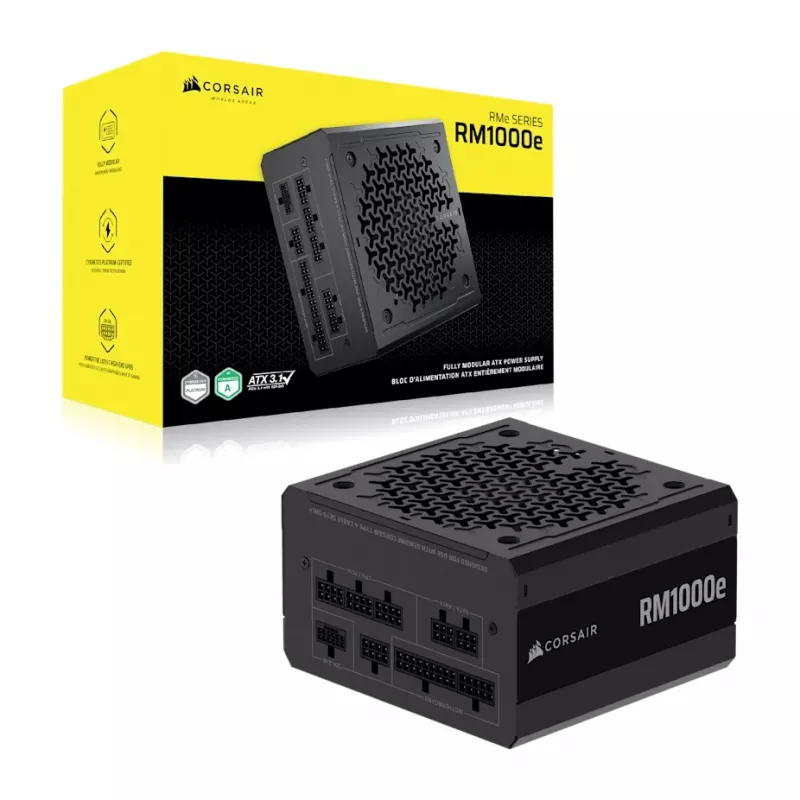 CORSAIR Barošanas bloks - 1000w Rme Series Rm1000e 24-pin ATX Melns