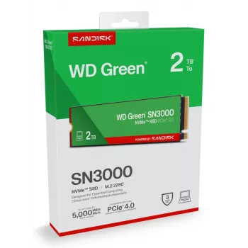 WESTERN DIGITAL SSD - WD zaļa SN3000 NVMe - 500 GB - Pci-e Gen4 x4 - M.2 2280