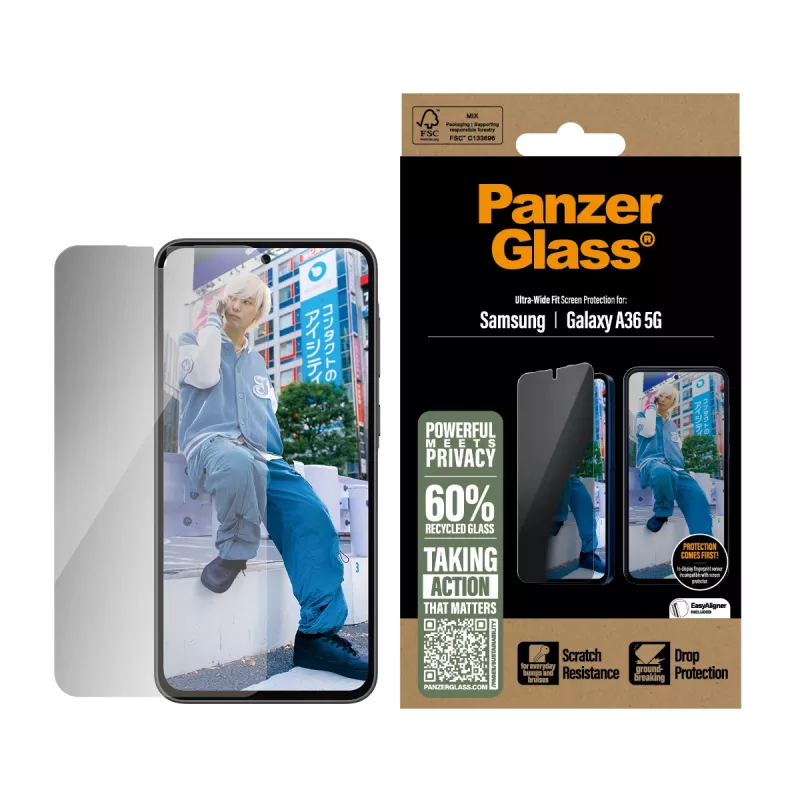 PanzerGlass ® Privātuma ekrāna aizsargs Samsung Galaxy A36 5G | Ultra-Wide Fit