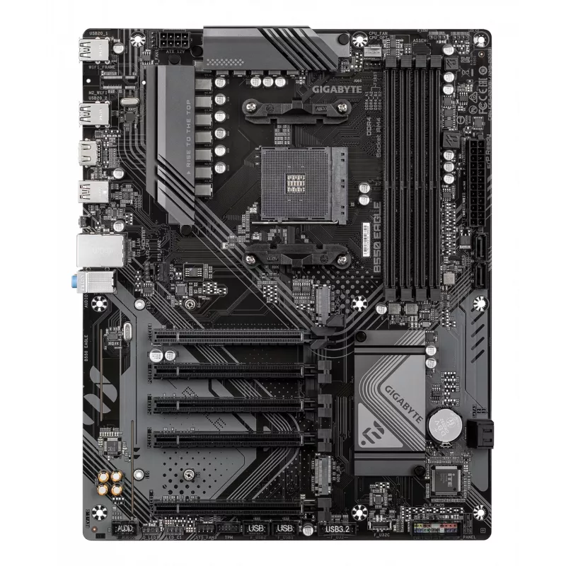 GIGABYTE B550 EAGLE mātesplate - AMD Ryzen 5000 G sērijas CPU, 10+3+1 fāžu VRM, līdz 3200MHz DDR4, 1xPCIe 4.0 + 1xPCIe 3.0 M.2, 1GbE LAN, USB 3.2 Gen 2