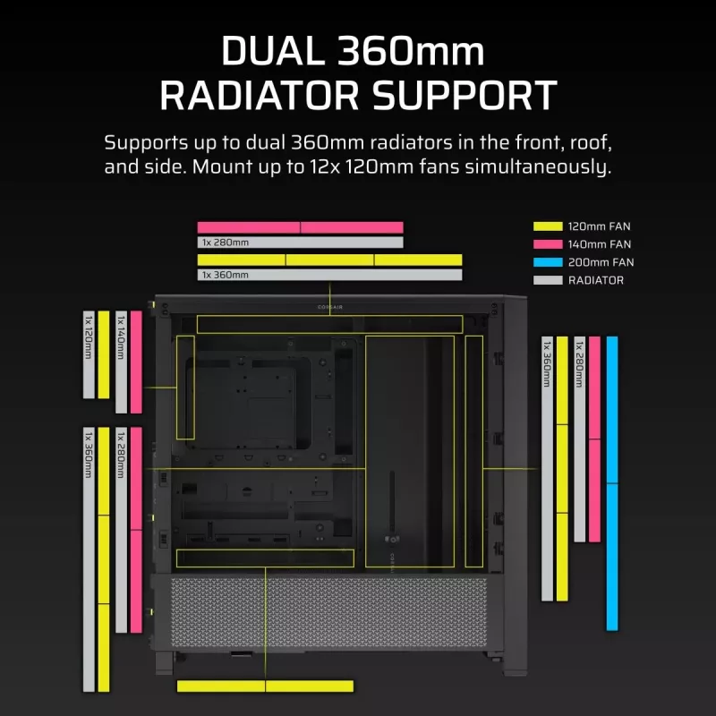 CORSAIR FRAME 4000D Midi Tower korpuss, melns