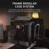 PC korpuss CORSAIR FRAME 4000D RS Midi Tower — melns, EATX atbalsts, rūdīts stikls, USB-C, 3x120mm priekšējie ventilatori