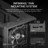 PC korpuss CORSAIR FRAME 4000D RS Midi Tower — melns, EATX atbalsts, rūdīts stikls, USB-C, 3x120mm priekšējie ventilatori