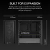 PC korpuss CORSAIR FRAME 4000D RS Midi Tower — melns, EATX atbalsts, rūdīts stikls, USB-C, 3x120mm priekšējie ventilatori