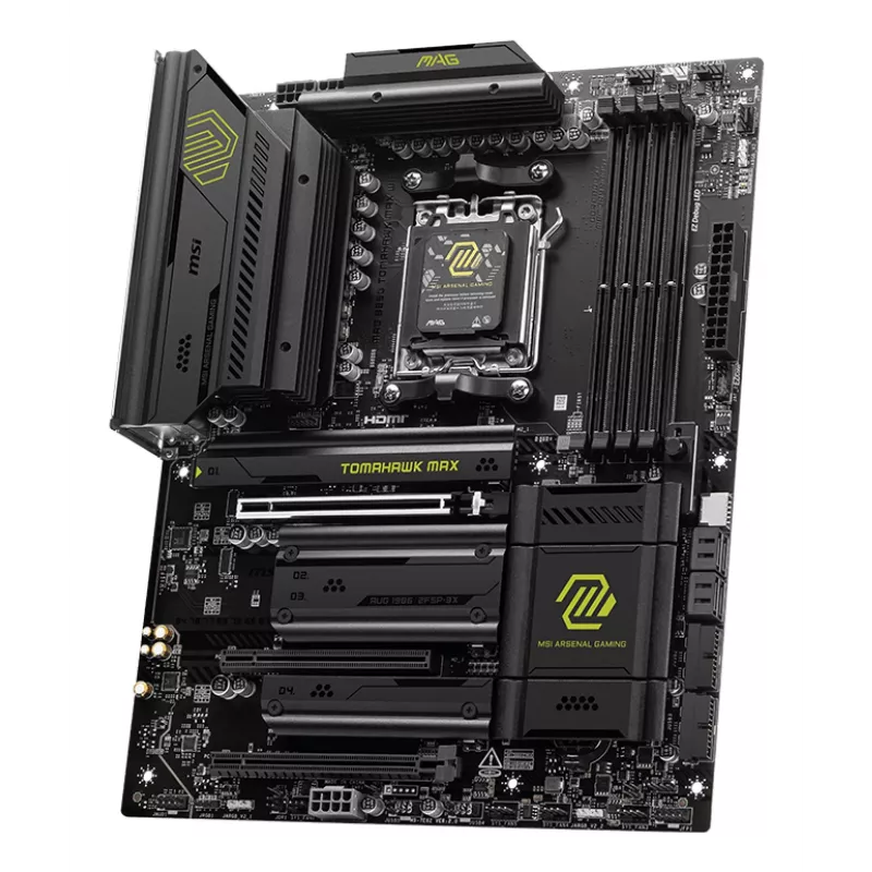 Mātesplate MSI MAG B850 TOMAHAWK MAX WIFI — AMD B850, Socket AM5, ATX, DDR5, 4×M.2, Wi‑Fi 7, 5Gb LAN, 7.1 Audio