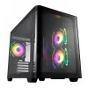 FSP S380-BA Case Mini Tower mITX, mATX Melns ARGB, Micro Tower, PC, melns, micro ATX, Mini-ITX, SPCC, rūdīts stikls, spēlēm
