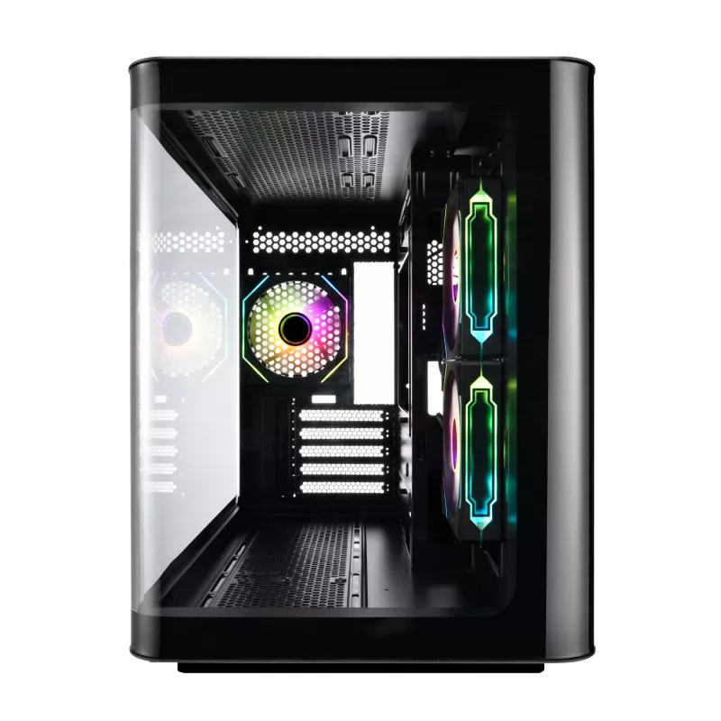 FSP S380-BA Case Mini Tower mITX, mATX Melns ARGB, Micro Tower, PC, melns, micro ATX, Mini-ITX, SPCC, rūdīts stikls, spēlēm