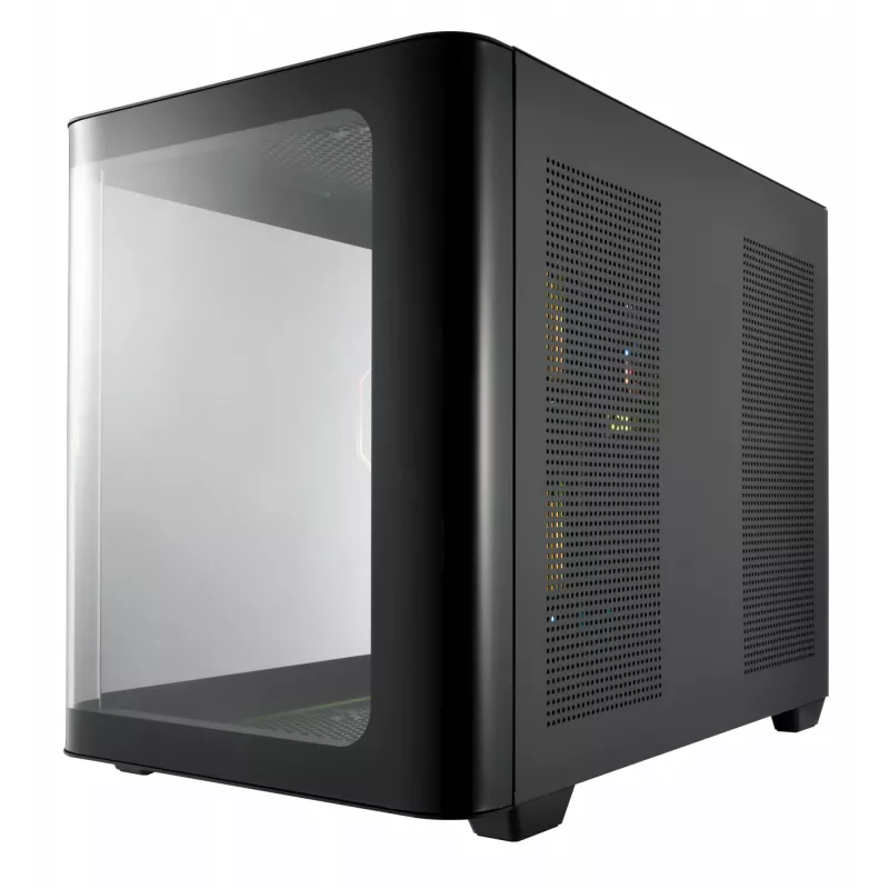FSP S380-BA Case Mini Tower mITX, mATX Melns ARGB, Micro Tower, PC, melns, micro ATX, Mini-ITX, SPCC, rūdīts stikls, spēlēm