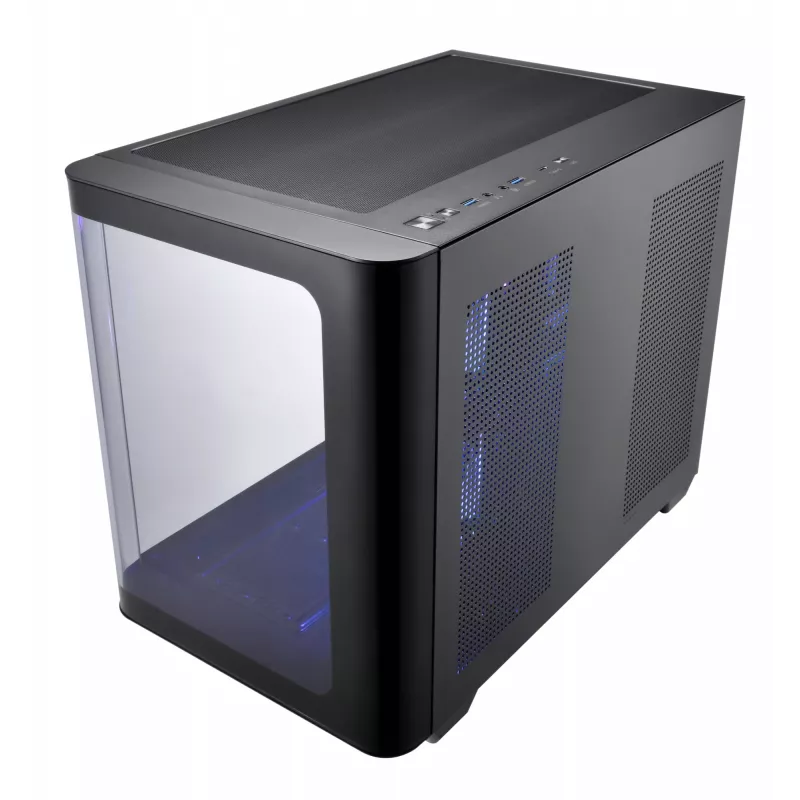 FSP S380-BA Case Mini Tower mITX, mATX Melns ARGB, Micro Tower, PC, melns, micro ATX, Mini-ITX, SPCC, rūdīts stikls, spēlēm